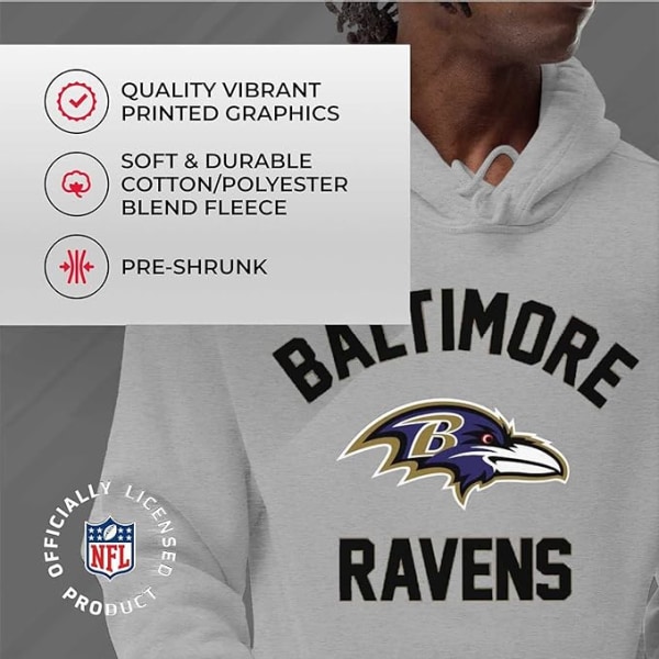 Team Fan Apparel NFL Adult Game Day -huppari - polyesterivillapuuvillasekoitus - Pidä lämpimänä ja edustaa joukkueesi tyyliä style 7 L