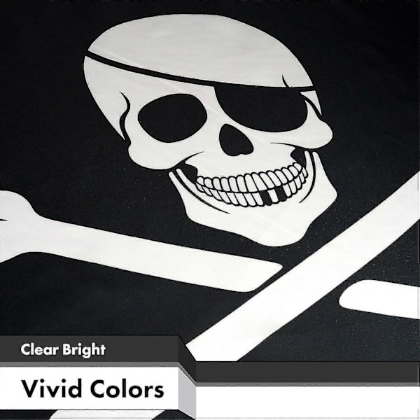 - Jolly Roger Piratflag (knogler) 3x5 Ft Trykt Messingøjer 150d Polyester Indendørs/Udendørs - Meget Tykkere Mere Holdbar End 100d 75d Polyester-Exce