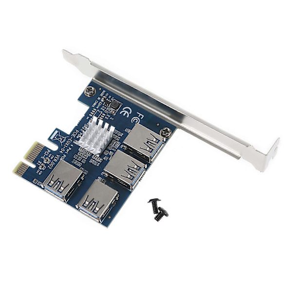 PCI-E 1x til 4x Adapterkort Udvidelseskort PCI-E 1 til 4 USB 3.0 Adapterkort
