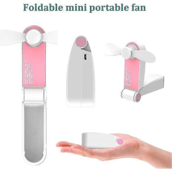Mini Portabel Fläkt Handfläkt Liten Fickvikbar Usb-fläkt Uppladdningsbar Personlig Fickfläkt Rese-Usb