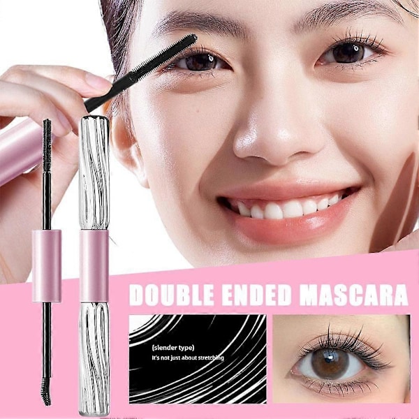 Dobbeltsidet Mascara 4D Silk Fiber Vandtæt Langtidsholdbar Volumengivende Skønhed