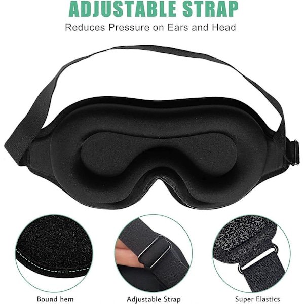 Sovmask 1-pack 3D-konturerad med justerbart band