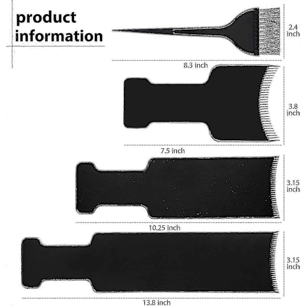 4 Delar Highlighting Board Med Tänder Hårfärgspaddel Highlighting Borste För Balayage Board Kam För Hårfärg-Yvan
