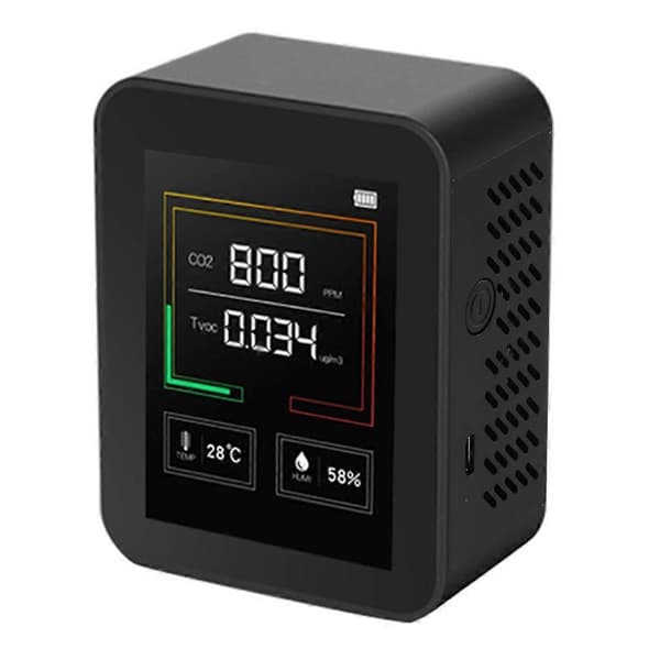 Inomhusluftkvalitetsmätare LCD Digital Co2 Luftkvalitetsmätare Realtid TFT
