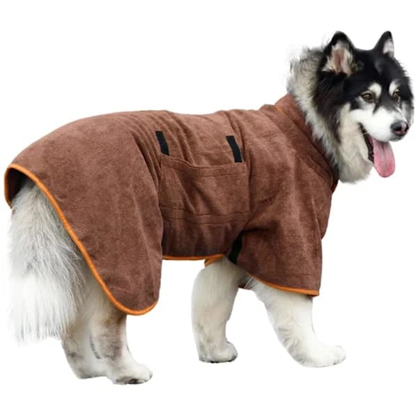 QK141 Hurtigtørrende hundebadehåndklæde – Bæltestil (Brun, XL)