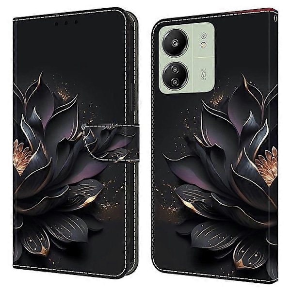 Kompatibelt för Xiaomi Redmi 13C / Poco C65 4G Mobilskal PU Läder 3D Mönster Flip Folio Fodral Purple