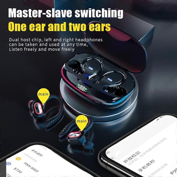 Trådløse ørepropper Bluetooth-kompatible 5.0 Hodetelefoner TWS Stereo Øretelefoner med