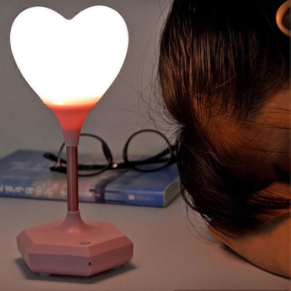 Kærlighedshjerte USB Opladning Dæmpbar Touch Switch LED Natlampe Bord Sengelampe-ZZY