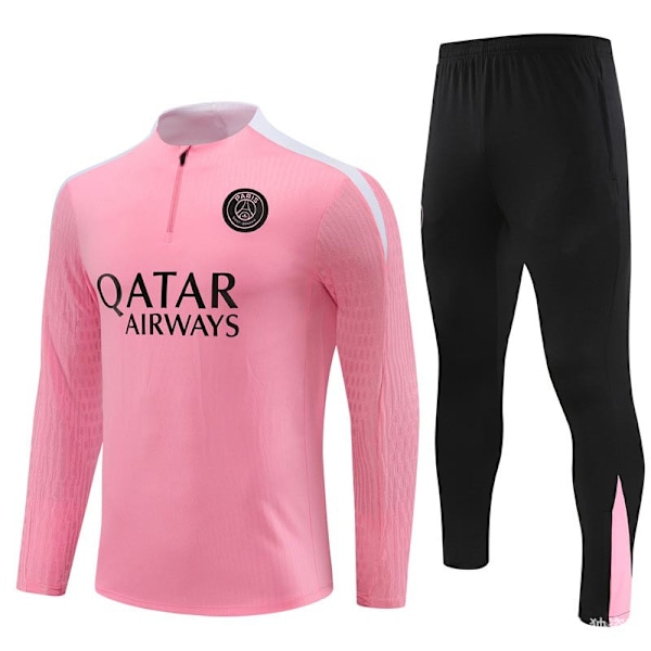 24-25 Paris Ny Fotball Voksen Lang Ermet Halv Pull Treningsdress Dress Spiller Versjon 24-25 Paris Pink [Player]] L