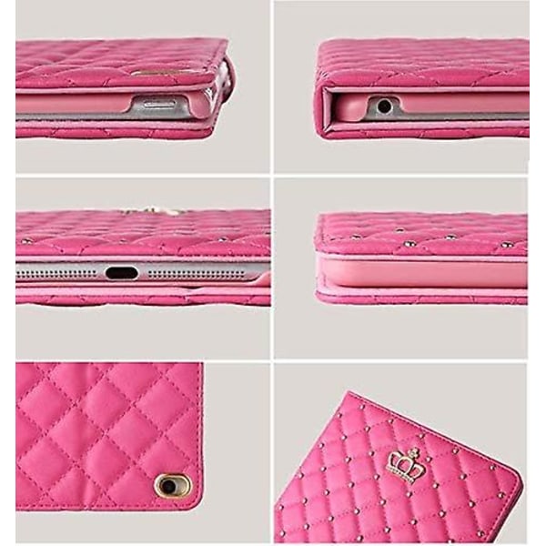 Fodral för Ipad 9.7 2018 2017/ Ipad Air 2 / Ipad Air, Diamant Sött Elegant PU Läder Smart Auto Sleep/Wake Stötsäkert Ställ Fodral (vit