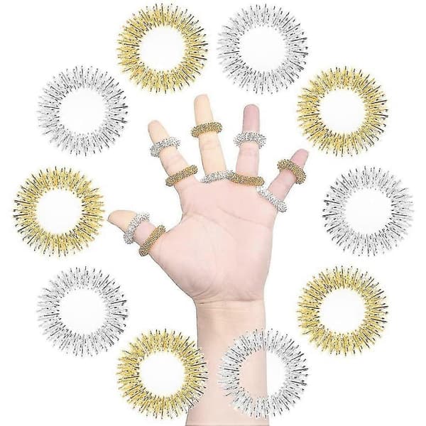 20 stk. sensoriske fingerringe, fingerring/akupressurring sæt lydløs stressreducer og massager