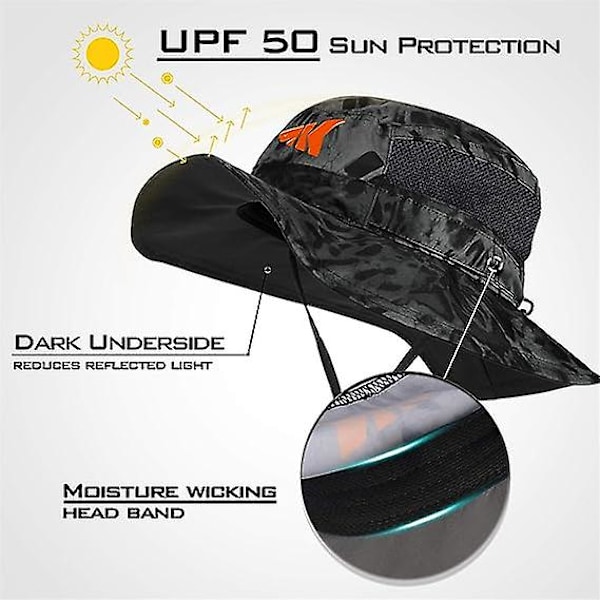 Boonie Hatt - Solbeskyttelse Hatt, Fiskehatt, Strand- og Turhatt, Padling, Roing, Kajakkhatt
