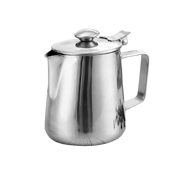 Rustfri Stål Kaffekande Craft Latte Mælkeskumningskande med Låg 350ml