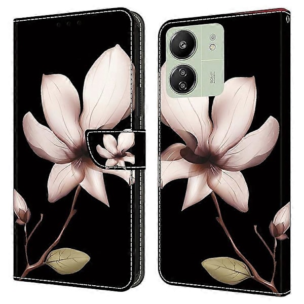 Kompatibelt för Xiaomi Redmi 13C / Poco C65 4G Mobilskal PU Läder 3D Mönster Flip Folio Fodral Pink
