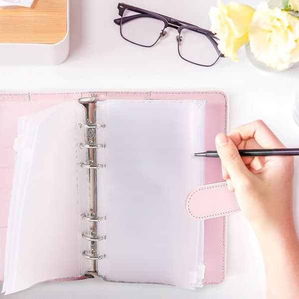 A6 Kontantkuverter Binder Wallet, PU Budget Planner Notesbog til Kontantbudgettering, Kuvert Wallet, Savin