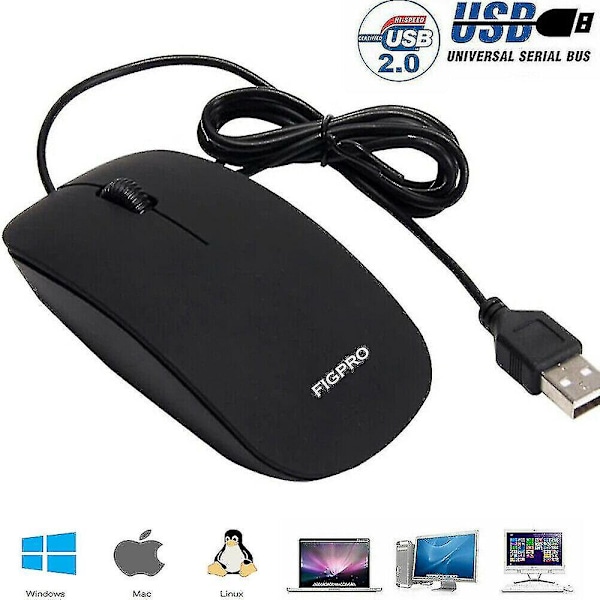 Kablet USB Optisk Mus Til PC Acer Laptop Computer Scroll Hjul Mus
