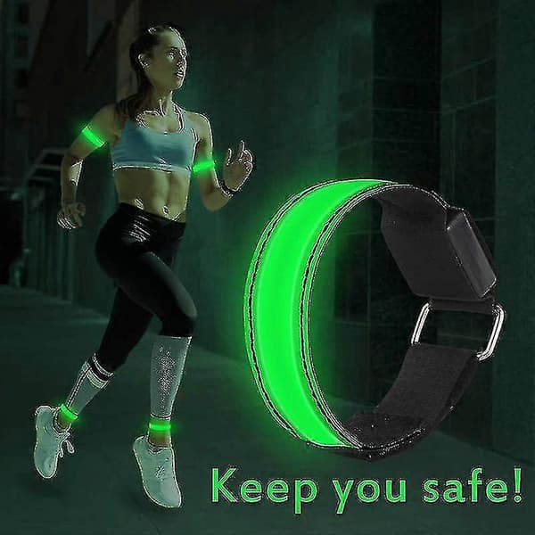 Oppladbart LED-lysende armbånd LED-refleksarmbånd Natt Hvit