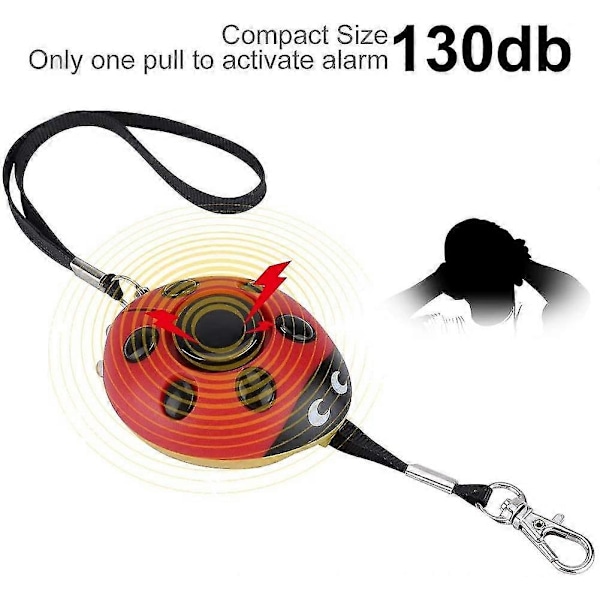 130db Hög Decibel Ljudlarm Portabel Nyckelring Nödlarm Med LED 65 * 54 * 24.5mm