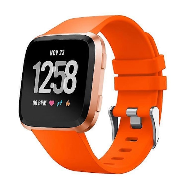 Silikon Armband för Smartklocka [Stor Storlek] Kompatibel med Fitbit Versa Lite/Versa/Versa 2 Orange