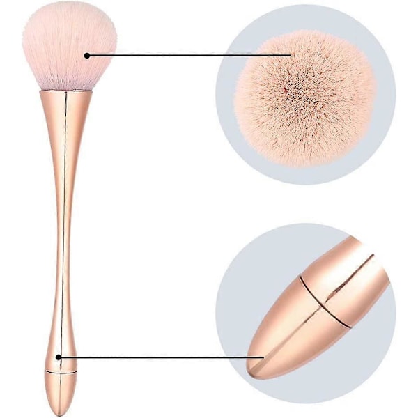 2 st Stora Mineralpuderborstar, Bronzer Kabuki Sminkborste, Mjuk Fluffig Foundationborste