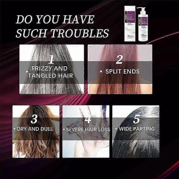 Lila Hårmask & Schampo Professionell Neutraliserar Gula Mässingstoner För Blont Silver Grått Slingat Hår Shampoo