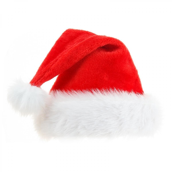 Joulupukin hattu, joulupukin hattu, aikuisten joululomahattu, unisex mukava joulupukkihattu jouluksi uudenvuoden juhlatarvikkeita