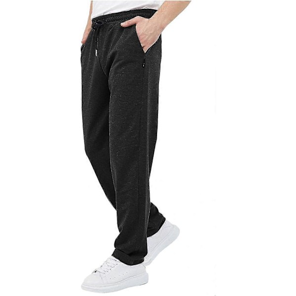 Joggingbukser til mænd med lommer, afslappede herrebukser plus size løse elastiske talje snoretræks joggingbukser
