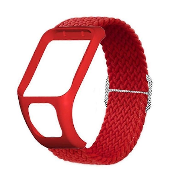 Kompatibel med TomTom Runner 2/Runner 3/Spark/Adventurer Elastisk Vævet Smart Watch Rem Justerbar Håndledsrem Red