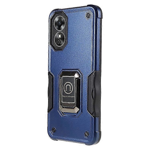 Kompatibelt Skal för Oppo A17 4G Anti-drop, PC + TPU Skyddsskal med Ringstativ Blue
