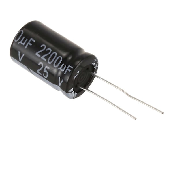 10 stk. sorte 2200uf 25v Elektrolytkondensatorer i aluminium 1,3*1,3*2,1cm Y