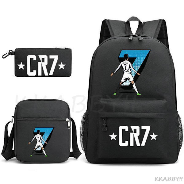 CR7 Skolväskor 3st Stor bokryggsäck för tonåringar Pojkar Flickor Resebärbar dator Mochila Escolars plum