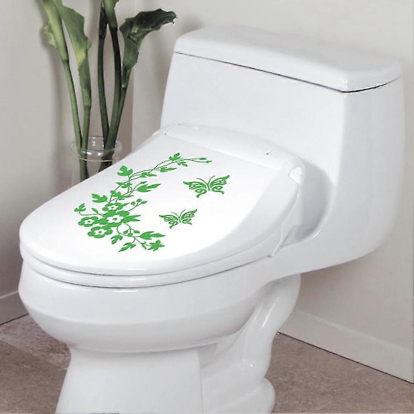 DIY Perhoskukka Kylpyhuone Kodin Sisustus Seinätarrat Koristeellinen WC-tarra Luotettava Laatu Kestävyys (Musta)