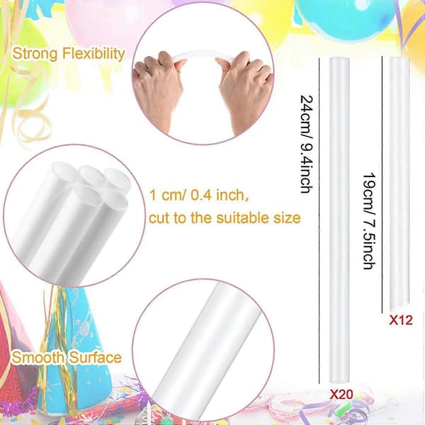 20 stk. hvide plastik kagepinde støttestænger med separatorplader