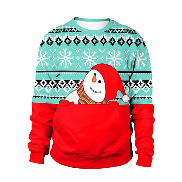 Jul Xmas Män Dam Sweatshirt 3d Print Vinter Pullover Jumper Toppar C Style L