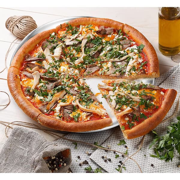 Pizza Bageplade Pizza Bakke - 12 Tommer Rustfrit Stål Pizzaform Rund, Sund Pizza Bageform Til Ovn Bagning, 4 Pak