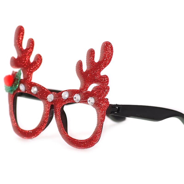 Tecknad jultomte Renglasögon Ram Jul och nyår Nyhet Fancy Dress Up Foto Roliga rekvisita Kreativ festpresent Red Antlers
