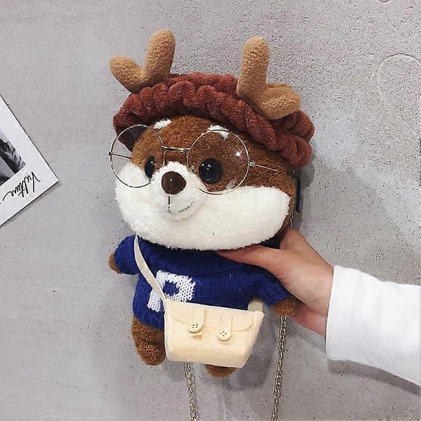 Pehmoinen pussi 18cm - sininen karhu
