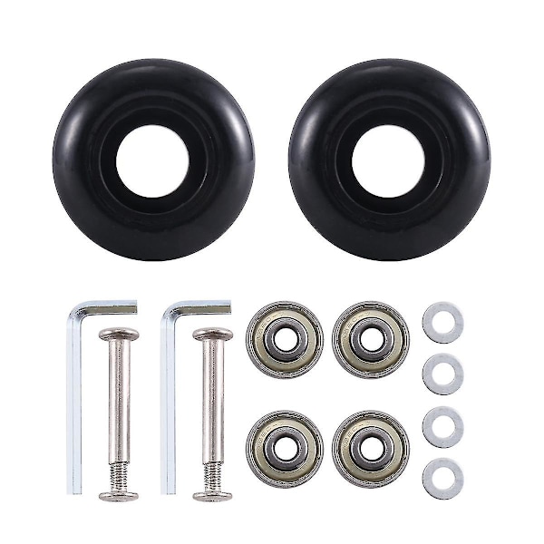 45mm X 19mm Reserveringar för Resväska, PU-Hjul med Svängbara Kullager, Reparationskit i Kolstål 6mm