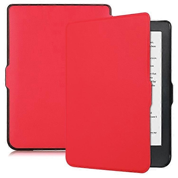 PU Läder Smart Magnetisk Flip Ereader Fodral Kompatibelt För Kobo Clara HD Red