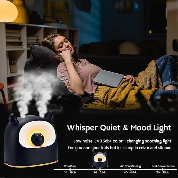 Luftfukter 500ml Soverom Luftfukter Kjølig Tåke Luftfukter Med Nattlys Og Eterisk Olje Diffuser, Usb Mini Hjemme Plante Luftfukter, 2 Spraymoduser