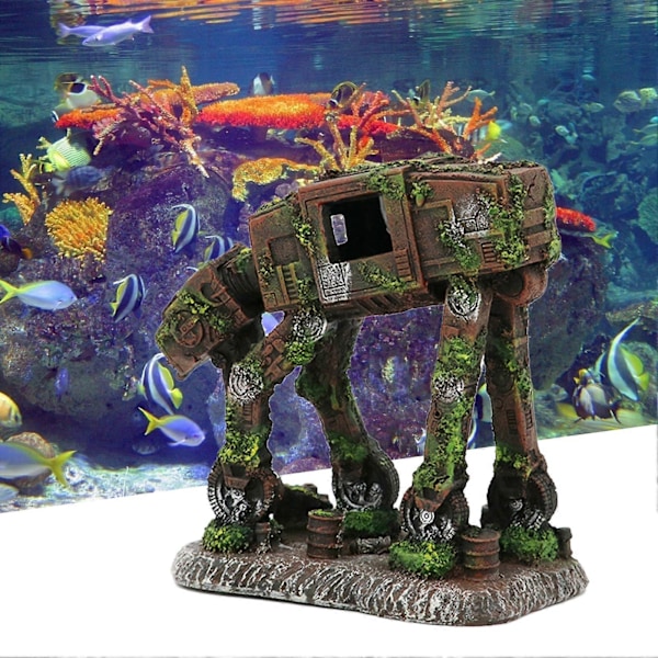Akvaarion koristelu Korkea jäljitelmä maisema hartsi robottikoira akvaario koriste akvaarioon