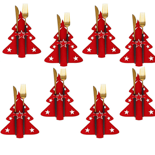 Julebestikpose, 8 stk., Juletræsbestikholder, Julebestikposedekorationer, Julebestikholder, til juledekoration