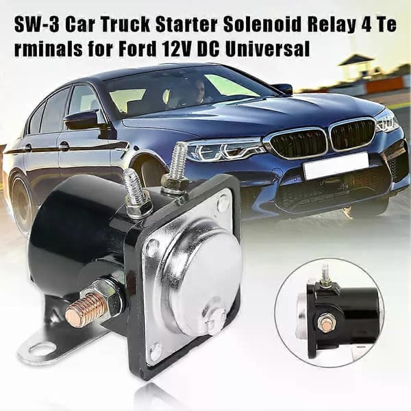 SW-3 Kraftig Bil Lastbil Starter Solenoid Relæ 4 Terminaler til Ford 12V DC