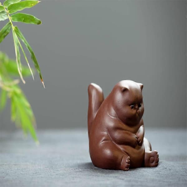 Harpiks Te Kæledyr Sur Kat Figur, 7cm x 8cm x 6.8cm