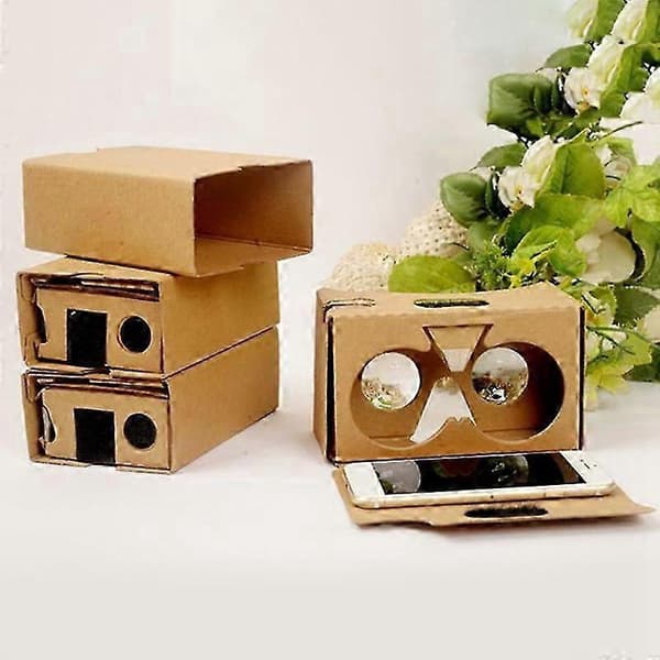6 stk. 3D-briller for Cardboard V2 VR 4,5-6 tommer + hodebånd 3D VR Virtual Reality-briller