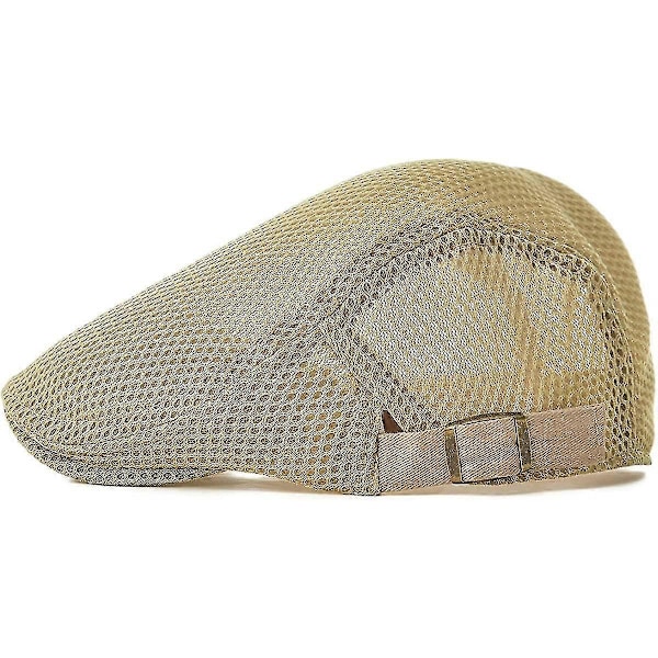 Herr Andningsbar Mesh Sommarhatt Justerbar Newsboy Basker Ivy Flat Cap
