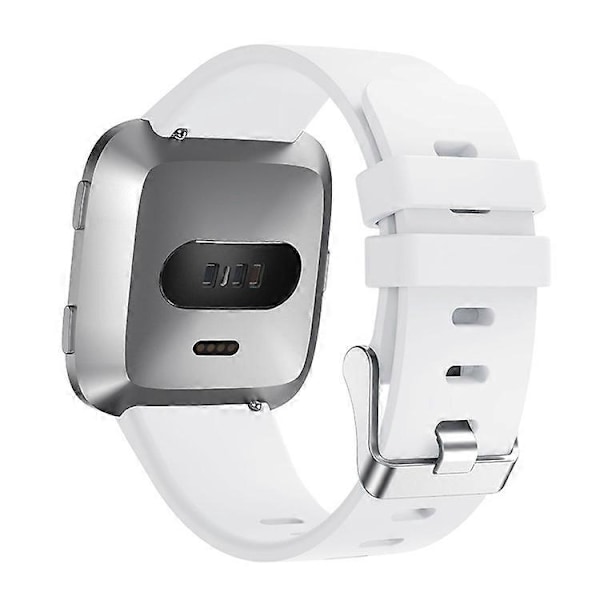 Silikone Smart Watch Rem [Stor Størrelse] Kompatibel med Fitbit Versa Lite/Versa/Versa 2 White