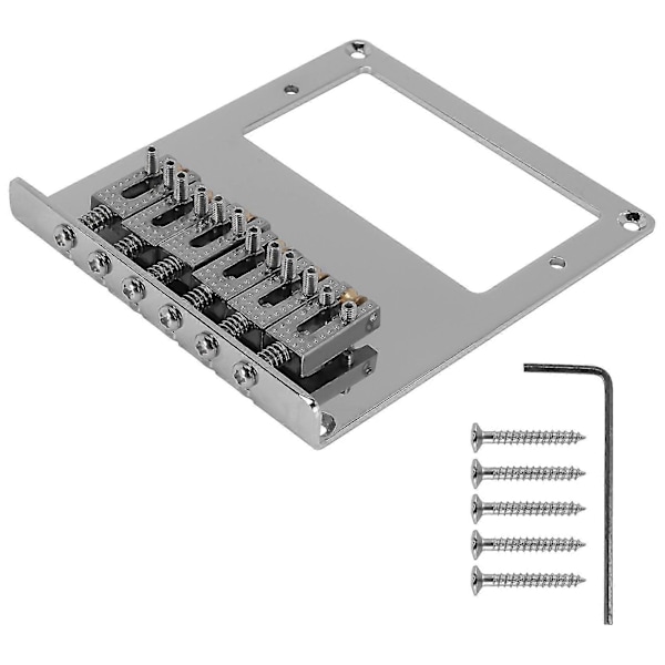 6 Roller Saddle 6-strängad Humbucker Gitarrstall för Tele Gitarr (Krom)