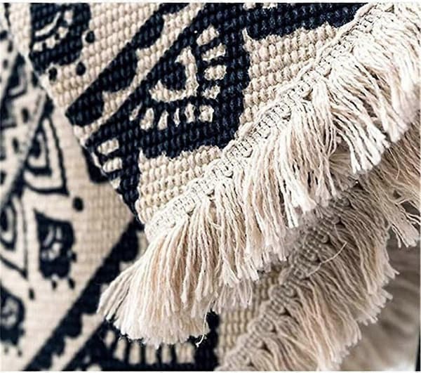 Mandala Rundt Teppe - Bohemisk Stil - Bomull - Diameter: 90 cm