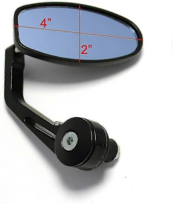 Sort 7/8 22mm Runde Motorcykelspejle Styr Ende Sidespejle Til